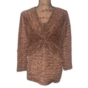 Tres Jolie Twist Front Knot Variegated Top